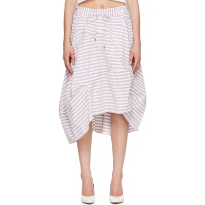 Vivienne Westwood White & Burgundy Aerodrome Midi Skirt In Purple