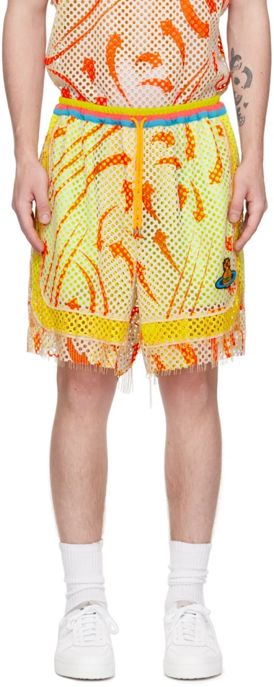 VIVIENNE WESTWOOD WHITE & ORANGE BOXING SHORTS