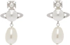 VIVIENNE WESTWOOD WHITE & SILVER INASS EARRINGS