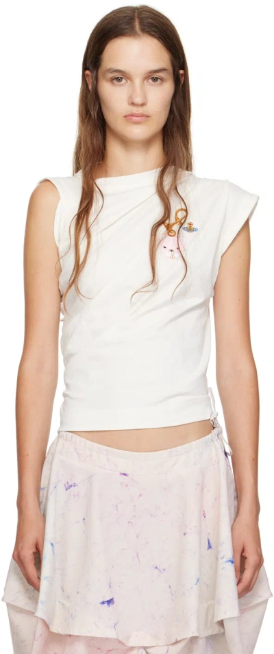 Vivienne Westwood White Bear Hebo T-shirt In A407 White