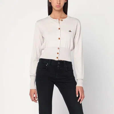 Vivienne Westwood Elegant Cardigan With Textured Knit In Gray