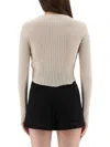 Vivienne Westwood Cropped Knitted Top Combining Cotton And Cashmere In Neutral