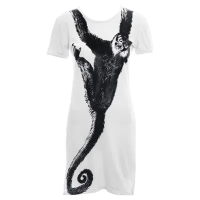Pre-owned Vivienne Westwood White Cotton Monkey T-shirt Dress, Ss 1993