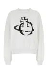 Vivienne Westwood Graphic Print Oversize Cotton Sweatshirt In White