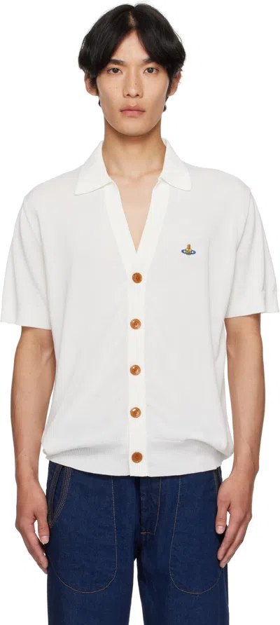 Vivienne Westwood White Cotton Polo Cardigan