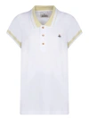 Vivienne Westwood Side Striped White Polo Shirt In White