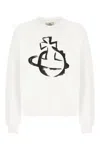 Vivienne Westwood Graphic Print Oversize Cotton Sweatshirt In White