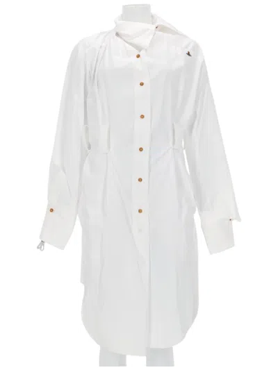 Vivienne Westwood White Drunken Asymmetrical Shirt Dress