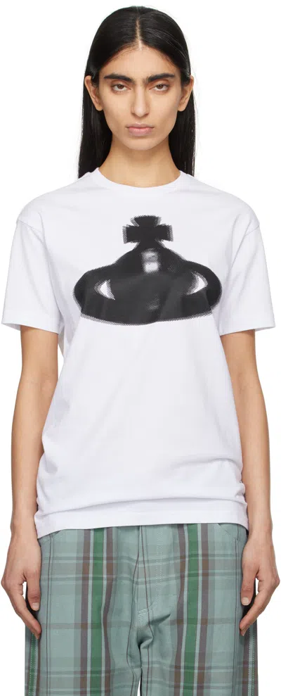 VIVIENNE WESTWOOD WHITE HALFTONE ORB CLASSIC T-SHIRT