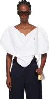 Vivienne Westwood Heart Poplin Logo Top In White