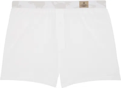 Vivienne Westwood White Organic Cotton Jersey Boxers In Ss24-a401