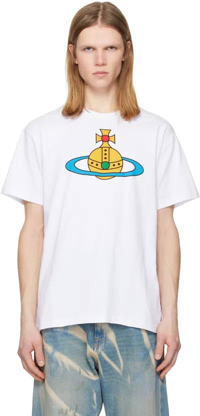 Vivienne Westwood Crew Neck Graphic Print Short Sleeve T-shirt In White