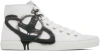 VIVIENNE WESTWOOD WHITE PLIMSOLL HIGH TOP CANVAS SNEAKERS