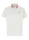 Vivienne Westwood White Polo Shirt With Contrasting Collar And Orb Logo Detail On The Front In Cotton Man