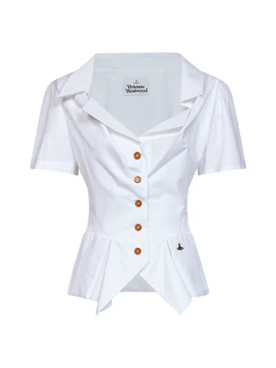 Vivienne Westwood White Poplin Ss Monday Short-sleeved Shirt