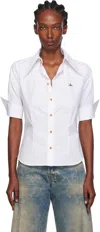 Vivienne Westwood Shirt With Orb Embellishments And A Button Front In White