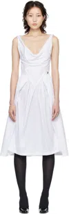 Vivienne Westwood Sunday Draped Cotton And Silk Midi Dress In White