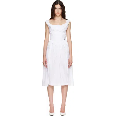 Vivienne Westwood Sunday Gathered Midi Dress In White