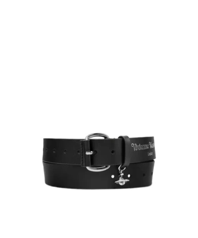 Vivienne Westwood Wide Alex Charm Belt In Black