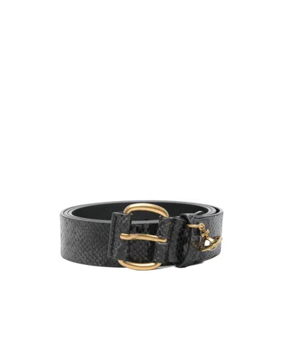 Vivienne Westwood Wide Alex Charm Belt In Black