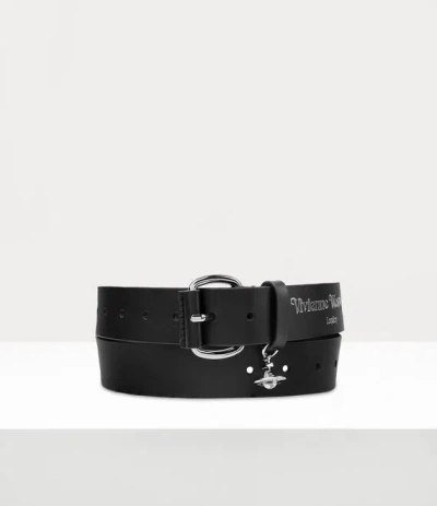 Vivienne Westwood Wide Alex Charm Belt Toledo Leather Black One Size Unisex