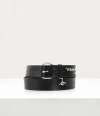 Vivienne Westwood Wide Alex Charm Belt Vacchetta Leather Black One Size Unisex In Black
