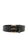 Vivienne Westwood Wide Alex Charm Leather Belt In Black