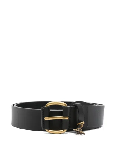 Vivienne Westwood Wide Alex Charm Leather Belt In Black