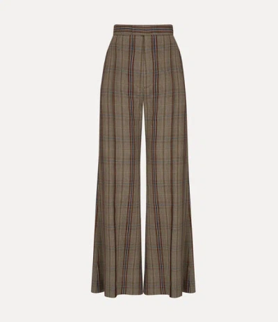 Vivienne Westwood Wide Leg Trousers Dandy Hunt Check 48 Women In Multi