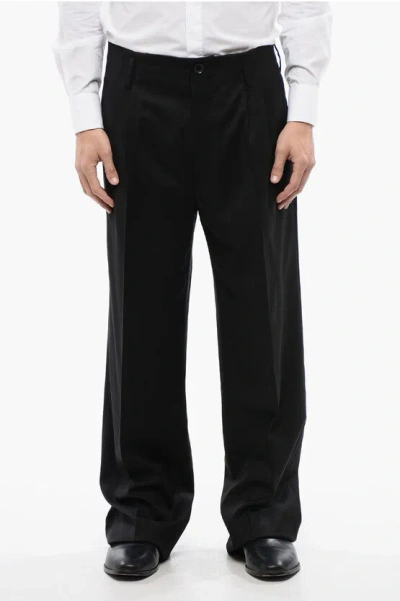 Vivienne Westwood Wide Leg Virgin Wool Raf Pants In Black