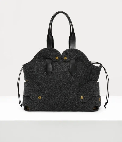 Vivienne Westwood Wilma Large Tote Felt Grey In Gray