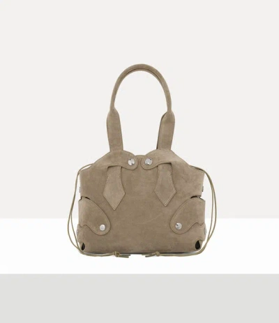 Vivienne Westwood Wilma Small Tote Leather Stone In Gray