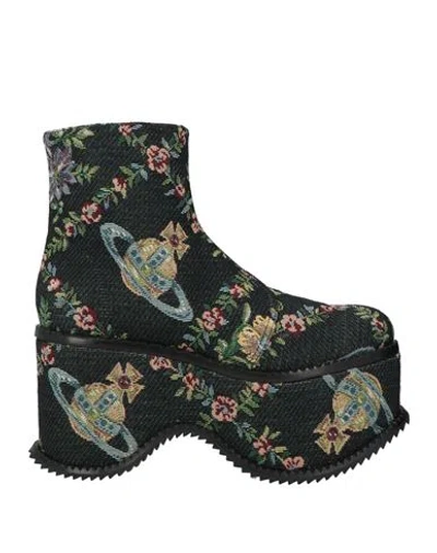 Vivienne Westwood Woman Ankle Boots Black Size 11 Textile Fibers