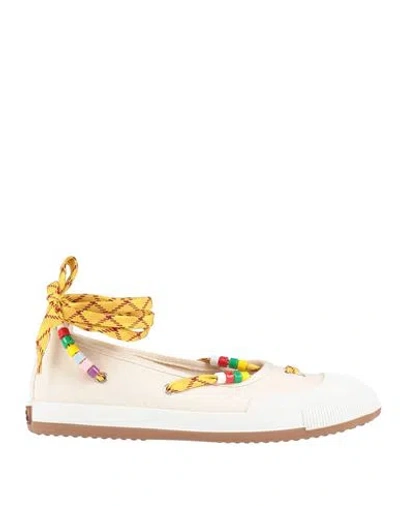 Vivienne Westwood Woman Ballet Flats Ivory Size 7 Textile Fibers In Beige