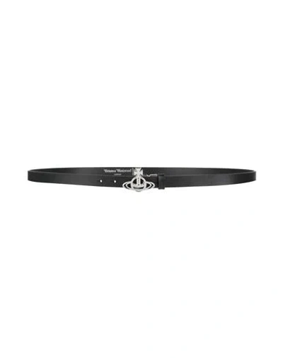 Vivienne Westwood Woman Belt Black Size 45.5 Cow Leather