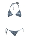 Vivienne Westwood Woman Bikini Slate Blue Size L Recycled Polyester, Elastane In Blue