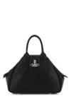 Vivienne Westwood Textured Pebbled Shoulder Bag With Adjustable Strap In Black