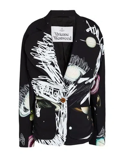 Vivienne Westwood Woman Blazer Black Size 10 Polyester In Multi