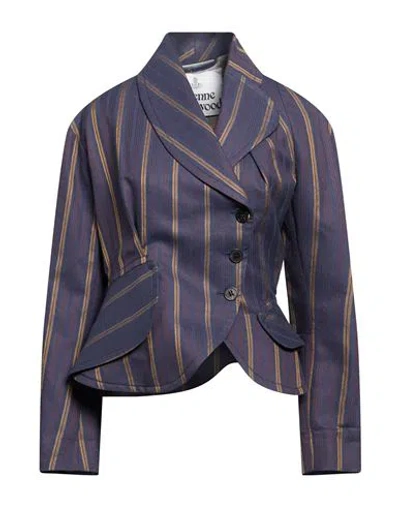 Vivienne Westwood Woman Blazer Blue Size 6 Cotton, Polyester