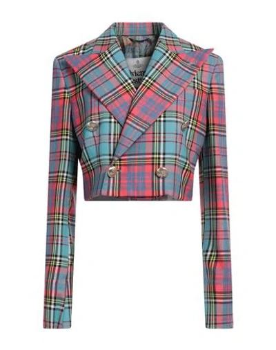 Vivienne Westwood Woman Blazer Coral Size 12 Virgin Wool In Red