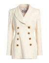 Vivienne Westwood Woman Blazer Ivory Size 6 Virgin Wool, Cotton In White