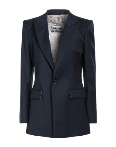 Vivienne Westwood Woman Blazer Navy Blue Size 8 Virgin Wool