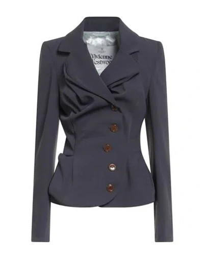 Vivienne Westwood Woman Blazer Navy Size 2 Polyester In Blue
