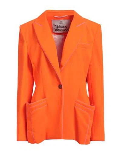 Vivienne Westwood Woman Blazer Orange Size 8 Polyester