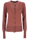 Vivienne Westwood Tiziano Red Wool Blend Bea Cardigan In Bordeaux