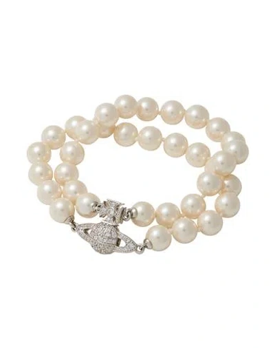 Vivienne Westwood Woman Bracelet Silver Size - Brass In Brown