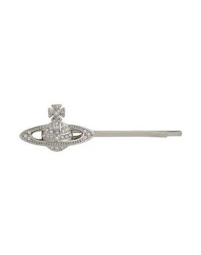 Vivienne Westwood Woman Brooch Platinum Size - Brass In Grey