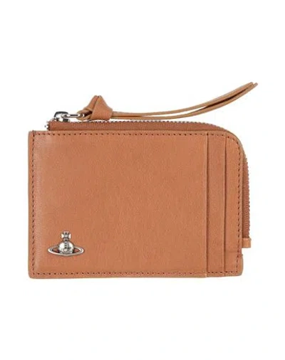Vivienne Westwood Woman Cardholder Camel Size - Leather In Sand