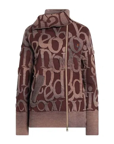 Vivienne Westwood Woman Cardigan Brown Size S/m Acrylic, Wool, Polypropylene, Virgin Wool, Polyamide