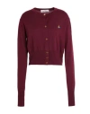 Vivienne Westwood Woman Cardigan Burgundy Size L Virgin Wool In Red